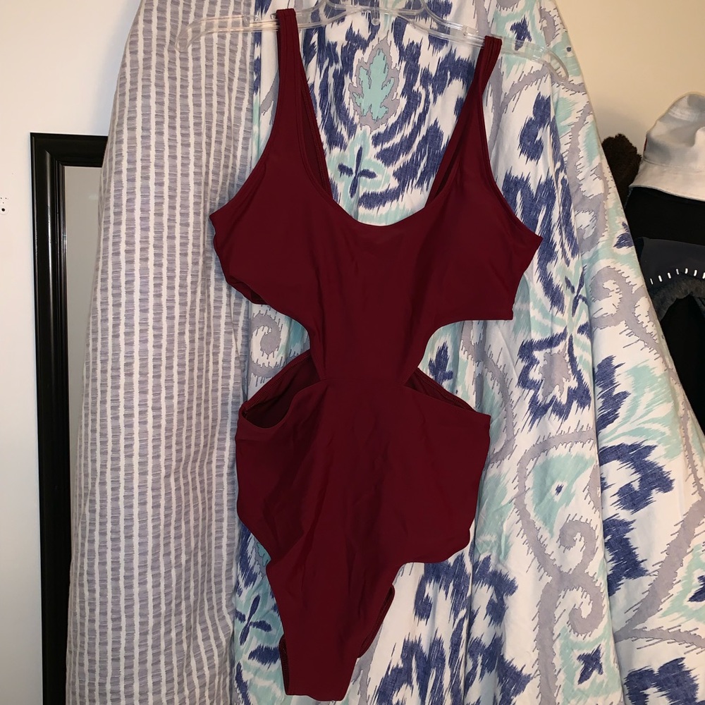 Dark red American Eagle cut out bathing suit